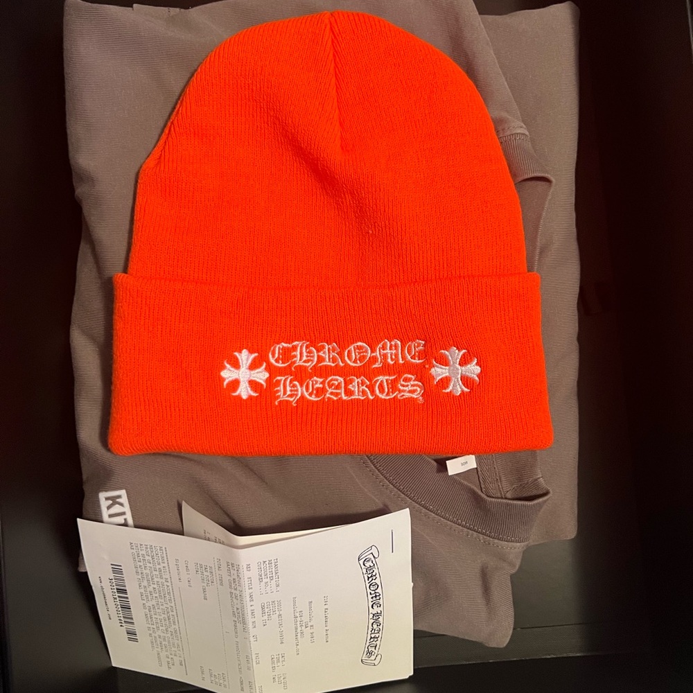 Orange Chrome Hearts Beanie